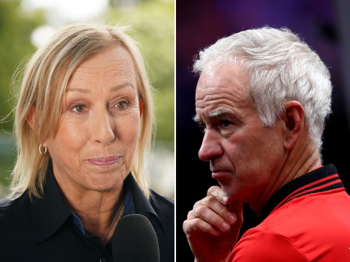 A composite image of Martina Navratilova and John McEnroe: EPA / Getty Images