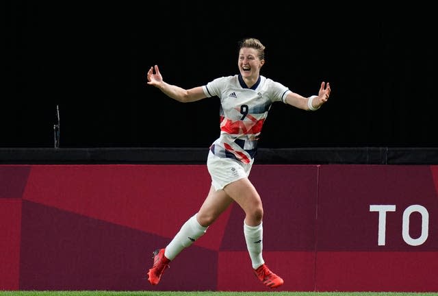 Ellen White celebrates scoring