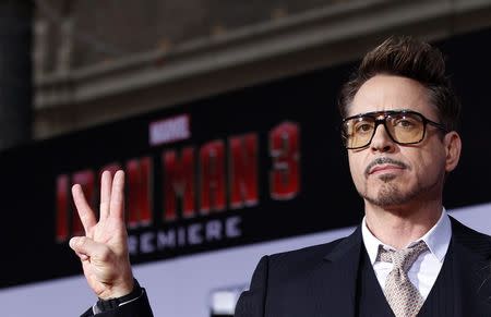 Robert Downey Jr. at the El Capitan theatre in Hollywood, California April 24, 2013. REUTERS/Mario Anzuoni