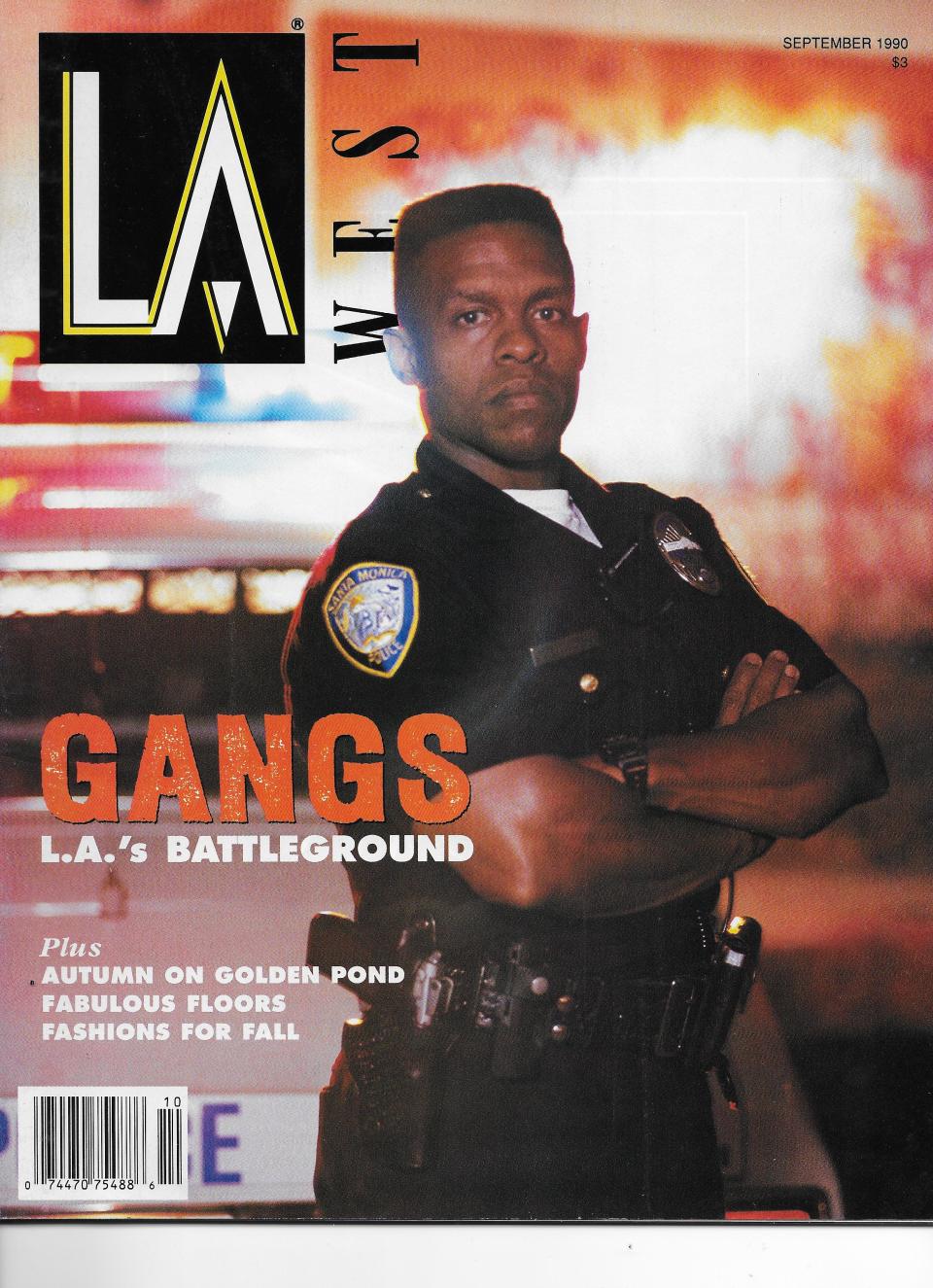 Author Erroll G. Southers on the cover of the September 1990 issue of LA West magazine when he was on the Santa Monica Police Department Gang Unit.