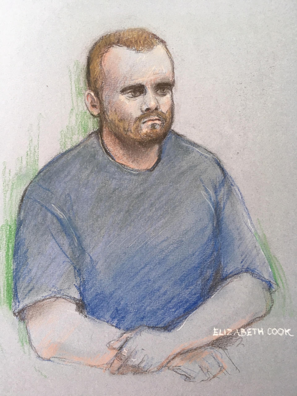 File photo dated 8/8/2019 of court artist sketch by Elizabeth Cook of Jonty Bravery, 18, who has pleaded guilty at the Old Bailey to attempted murder(PA)