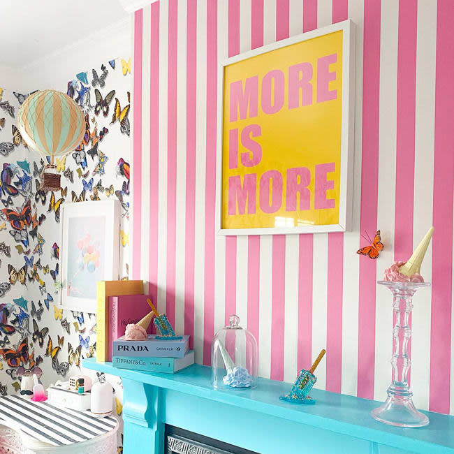 pink striped wallpaper