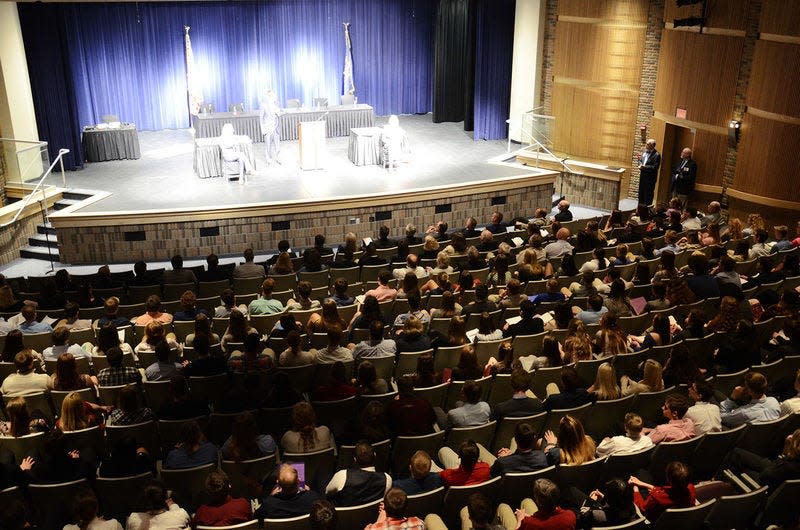 Students from 13 area high schools, community members, local attorneys and judges and school officials gather at Petoskey High School in 2017 for a court hearing of the Michigan Supreme Court. The Supreme Court visit was a part of the Court Community Connections program.