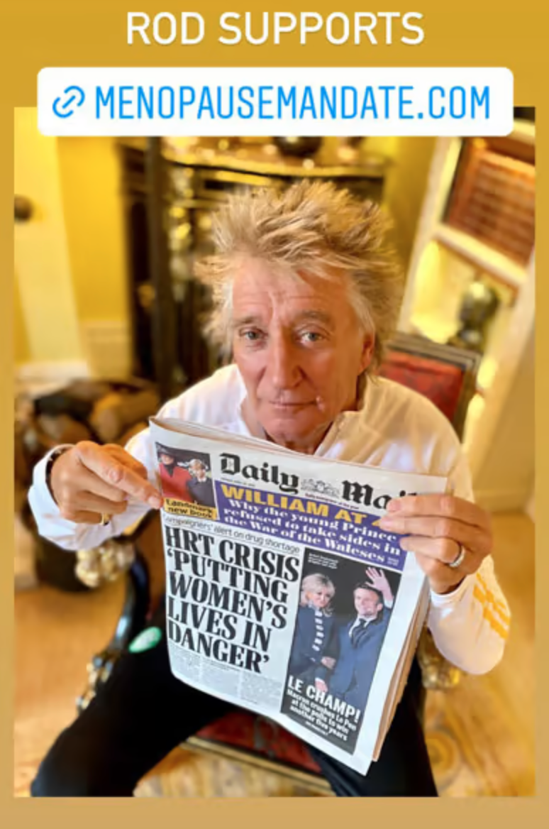 Rod Stewart shares about his wife's Menopause Mandate campaign. (Instagram/Rod Stewart)