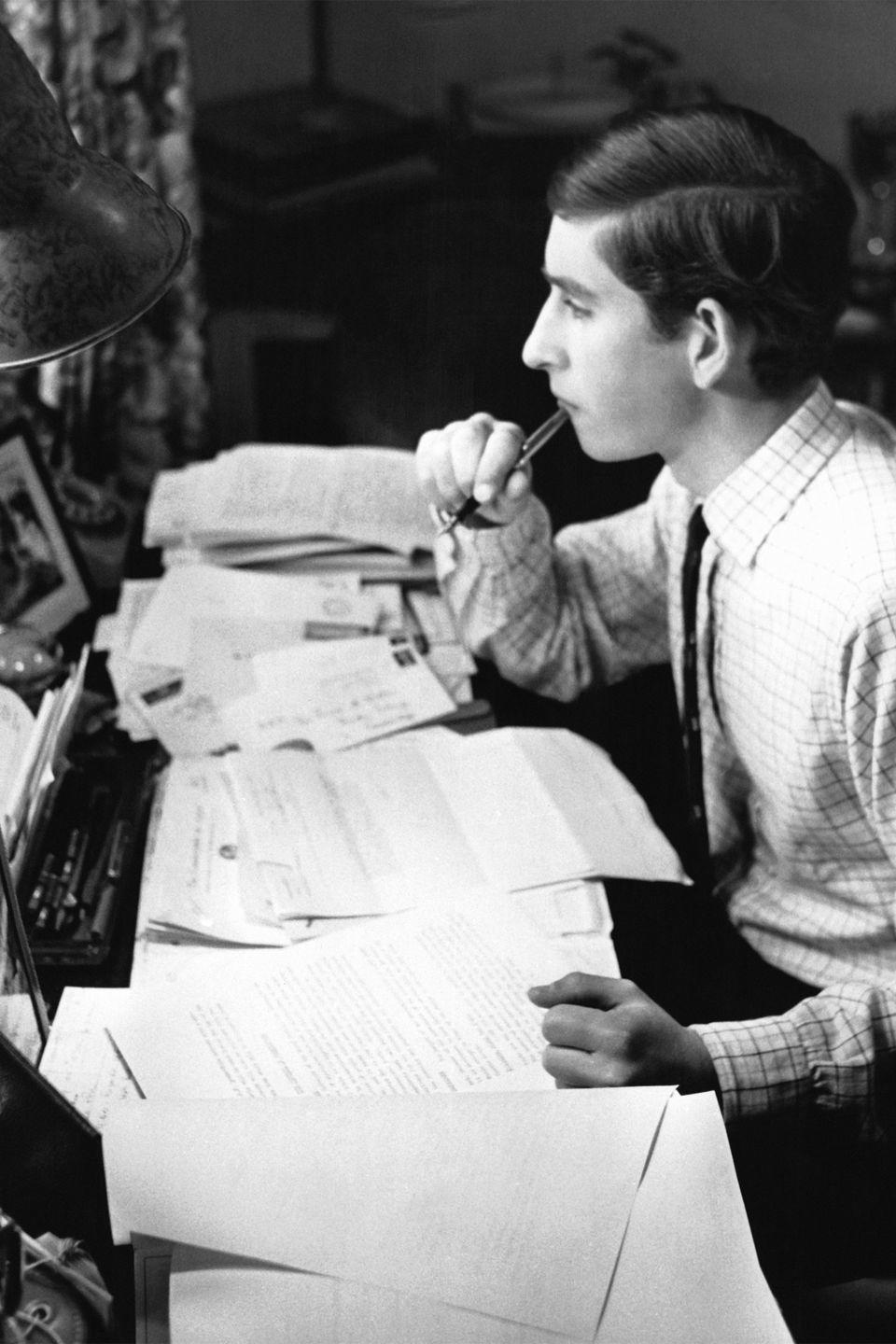 <p>Prince Charles in his chambers at the University of Cambridge.</p>