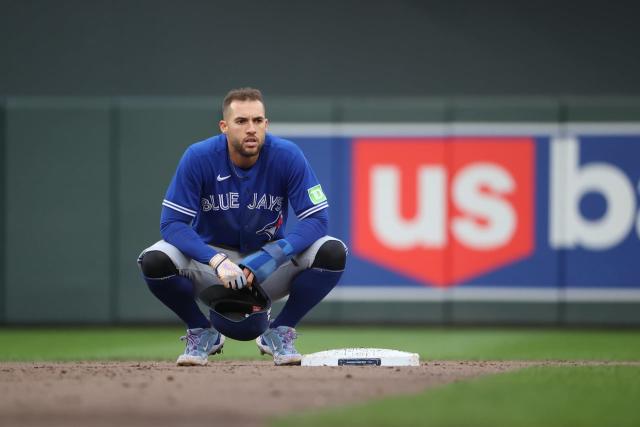 Toronto Blue Jays right fielder George Springer looks on from the