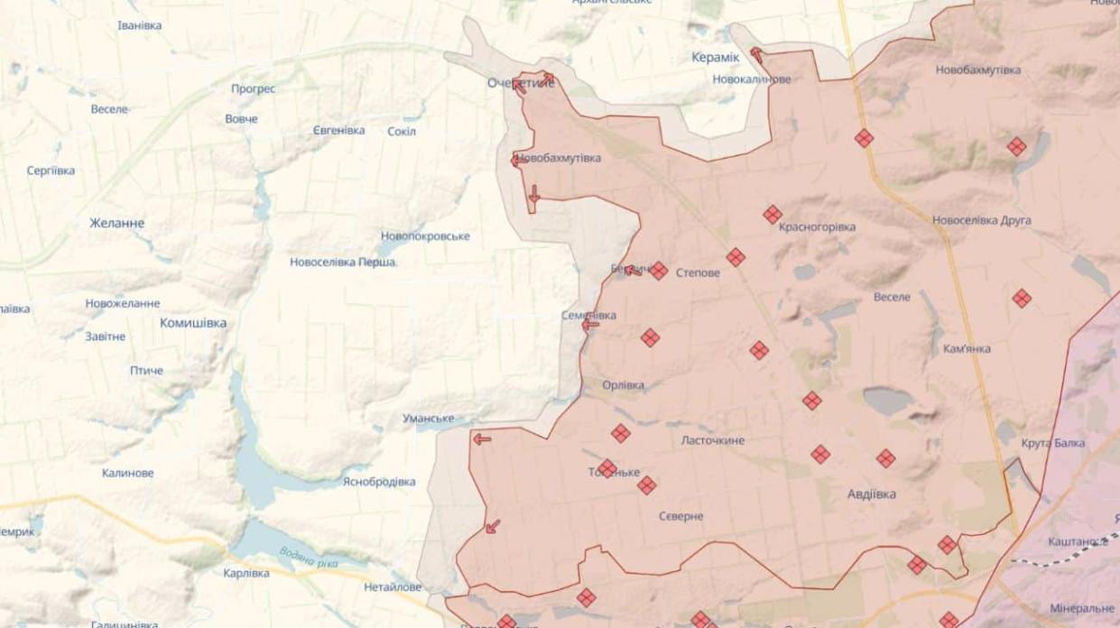 Front line in Ukraine. Screenshot: DeepState Map