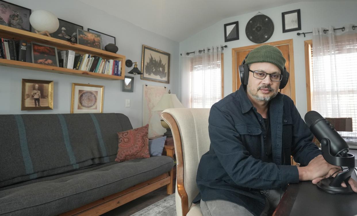 Nick Gulig, recently named Wisconsin Poet Laureate at the beginning of this year, is seen Tuesday, Feb. 28, 2023, at his home in Fort Atkinson. Gulig became interested in poetry when he was 13 years old.