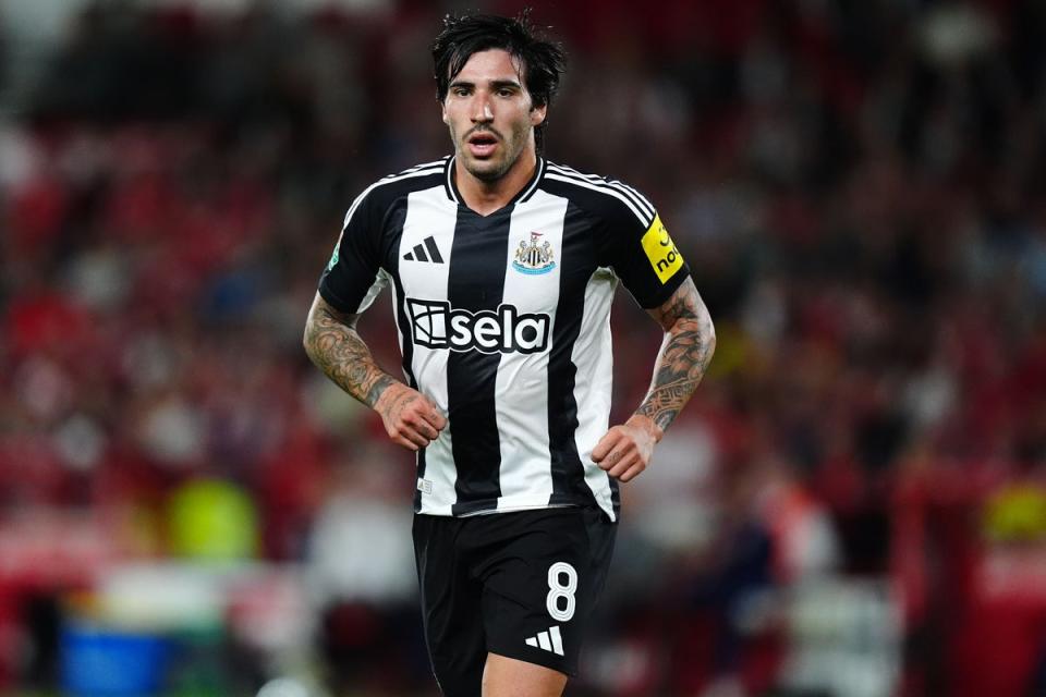 Sandro Tonali made his return for Newcastle (PA Wire)