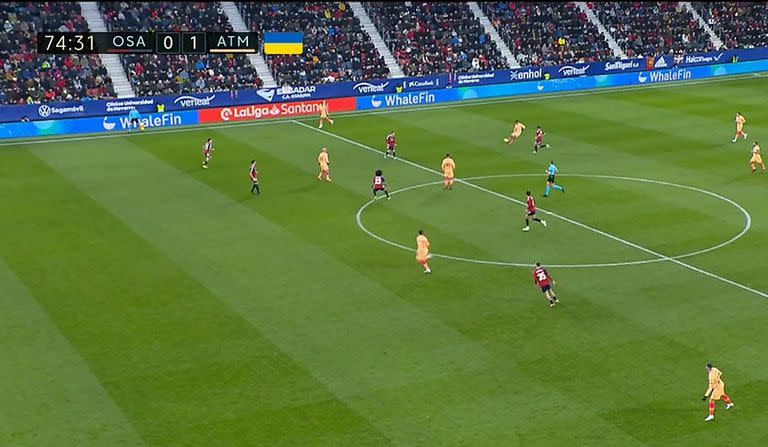 La habilitación de De Paul para Saúl que derivó en el gol de la victoria de Atlético de Madrid ante Osasuna