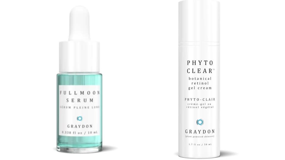 Graydon Skincare's Fullmoon Serum and Phyto Clear Gel Cream.