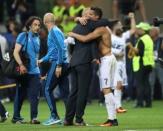 Soccer Football - Atletico Madrid v Real Madrid - UEFA Champions League Final - San Siro Stadium, Milan, Italy - 28/5/16 Real Madrid's Cristiano Ronaldo celebrates with coach Zinedine Zidane after winning the penalty shootout and the UEFA Champions League Final Action Images via Reuters / Carl Recine