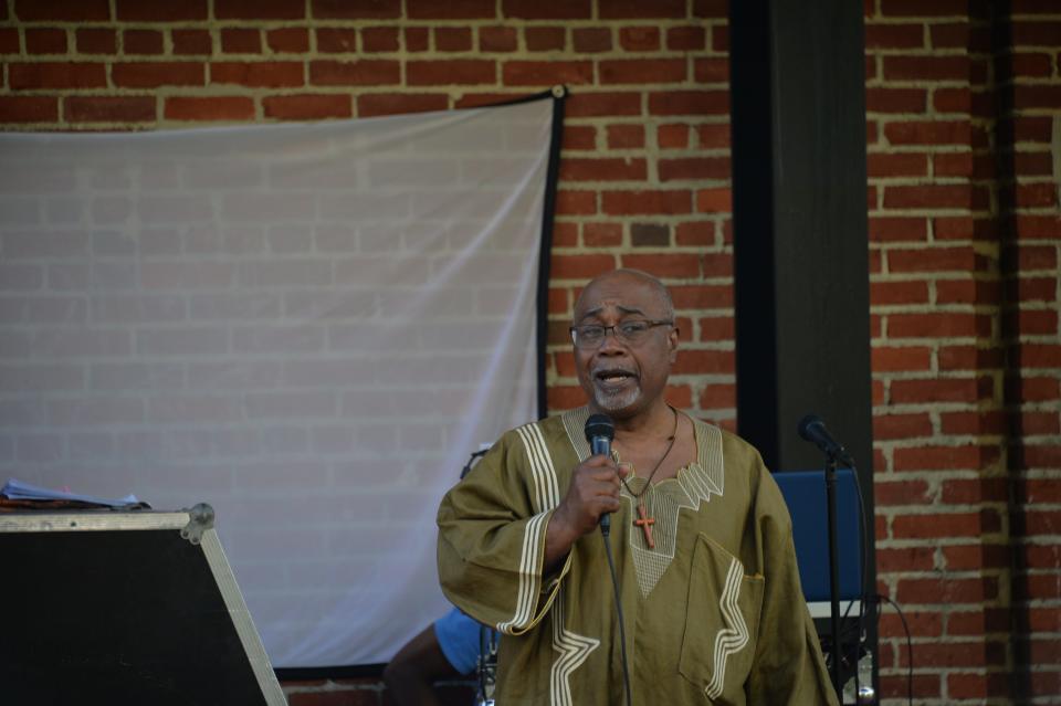 The Rev. Don Marbury acted as the emcee Friday for a Juneteenth event hosted by the Doleman Black Heritage Museum.