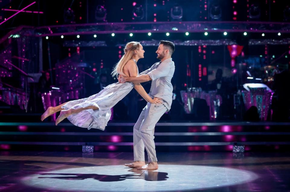 Rose Ayling-Ellis and Giovanni Pernice were awarded the must-see moment Bafta TV award for their silent dance on Strictly Come Dancing (Guy Levy/BBC/PA) (PA Media)