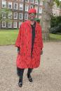 <p>For his FROW appearance at the Erdem SS20 show, the award winner chose to wear a red printed Erdem coat and a red hat by Stephen Jones.</p>