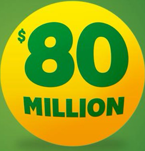 The $80 million Oz Lotto promo poster. The most successful lotto numbers have been revealed