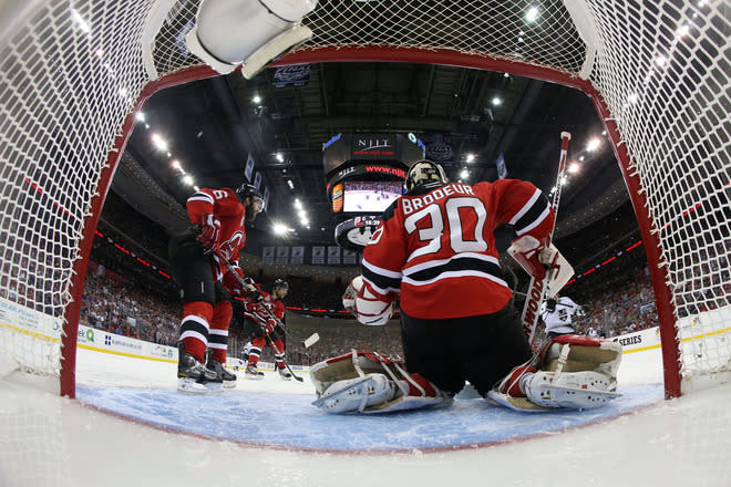  Martin Brodeur #30 Of The New Jersey Devils Tends Getty Images