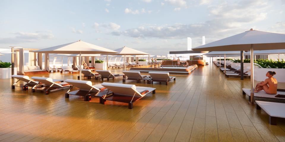 rendering of pool deck on villa vie odyssey