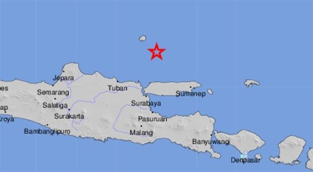 The quake measured a depth of 588km. Source: USGS