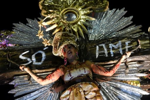 Some samba schools depicted Jesus, others chose themes such as fake news in Brazil's 2018 presidential race and black and women's rights