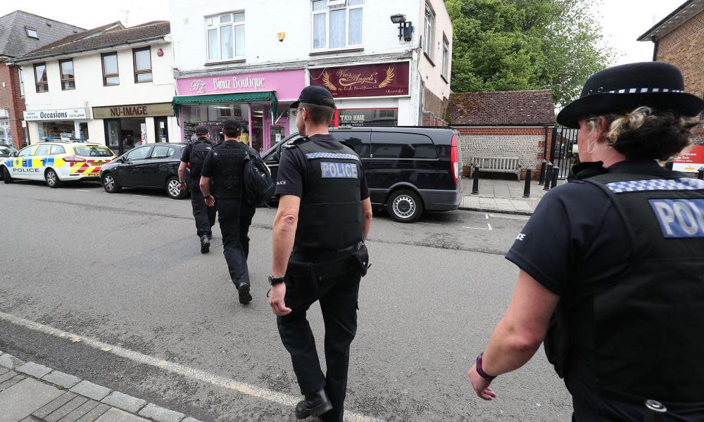 Police in Shoreham-by-Sea in Sussex