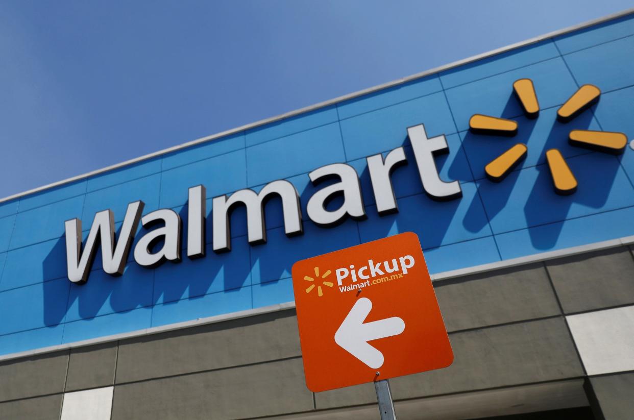 A file photo of a Walmart sign.