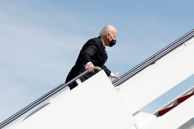 U.S. President Joe Biden departs on travel to Atlanta, Georgia at Joint Base Andrews in Maryland