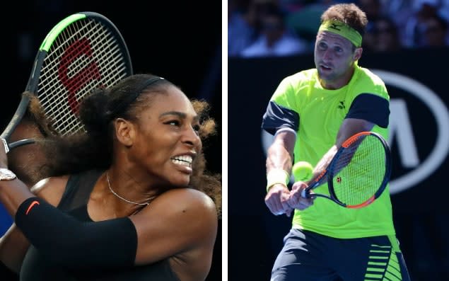 Serena Williams posted 'turns channel' when Tennys Sandgren begun his quarter-final match - Getty Images