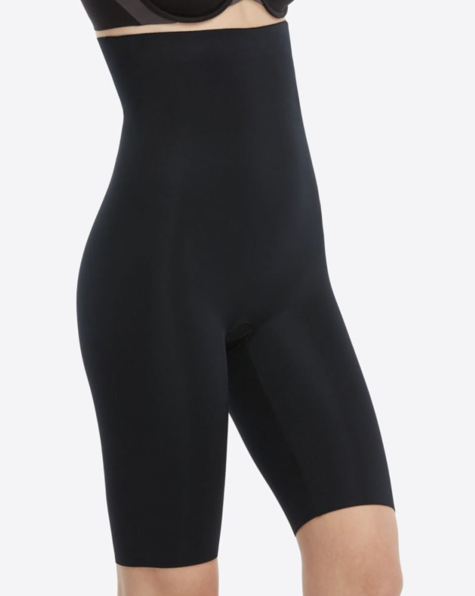 SPANX Power Conceal-Her High-Waisted Extended Length Short in Black (Photo via Spanx)