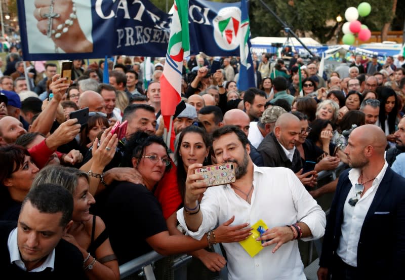 Italy's League Party holds an anti-government demonstration in Rome