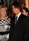 Tennis player Rafael Nadal and his mother arrive for an audence with Prince Felipe of Spain before Prince of Asturias Awards ceremony on October 24, 2008 at Hotel Reconquista in Oviedo, Spain. (Photo by Carlos Alvarez/Getty Images)