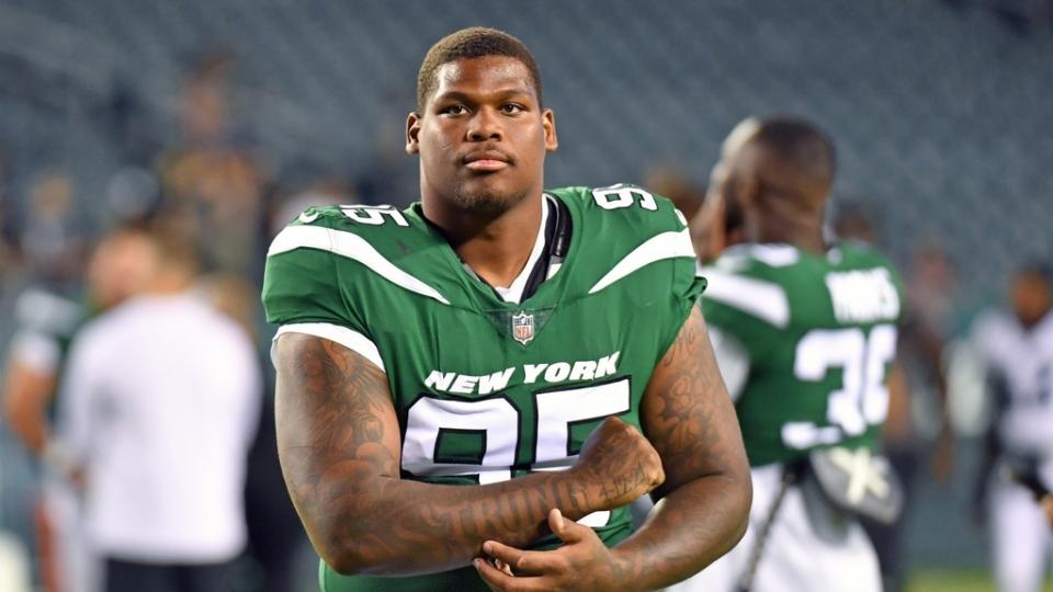 New York Jets defensive lineman Quinnen Williams (95) against the Philadelphia Eagles.