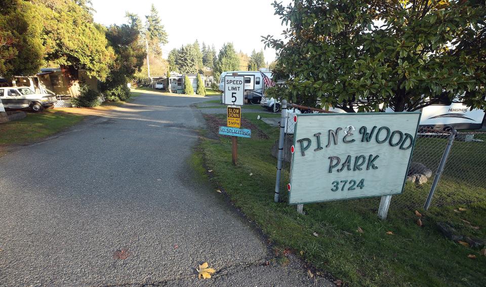 The entrance to Pinewood Park in Bremerton on Nov. 14.