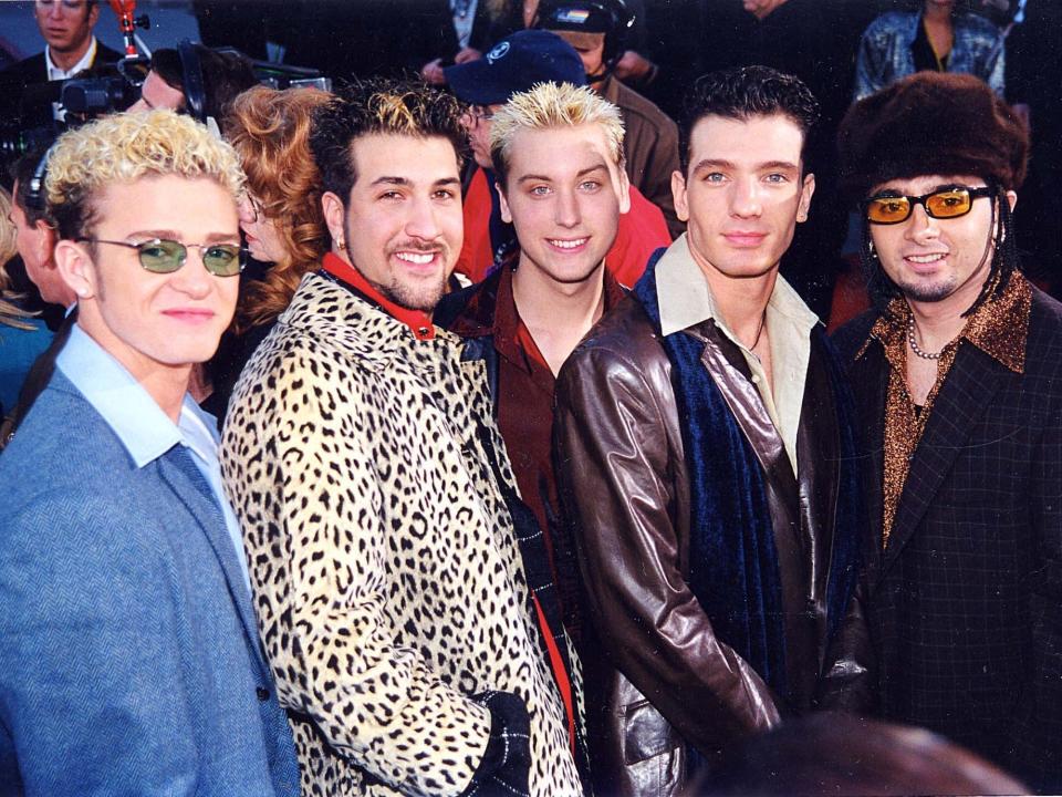 Justin Timberlake, Lance Bass, Chris Kirkpatrick, JC Chasez, and Joey Fatone of NSYNC in 1998.