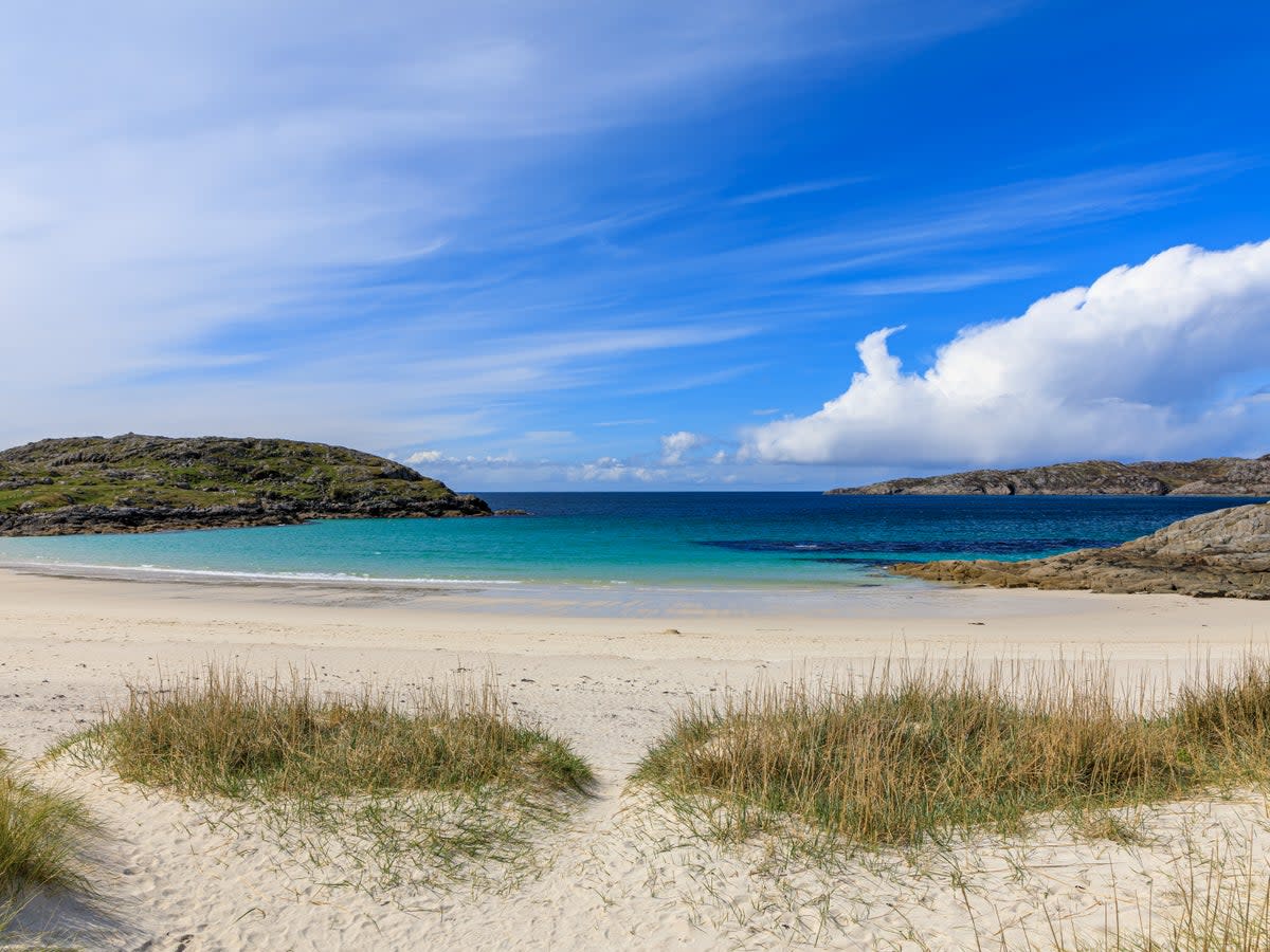 Achmelvich Beach, one of Scotland’s best, from the sand dunes  (Getty Images/iStockphoto)