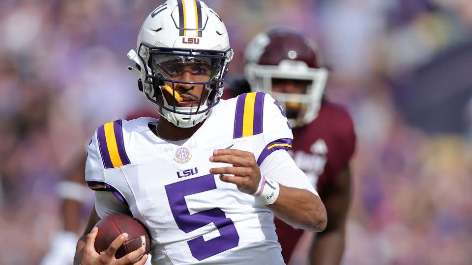 Daniels was the 2023 Heisman Trophy winner after an excellent season with the LSU Tigers. - Jonathan Bachman/Getty Images
