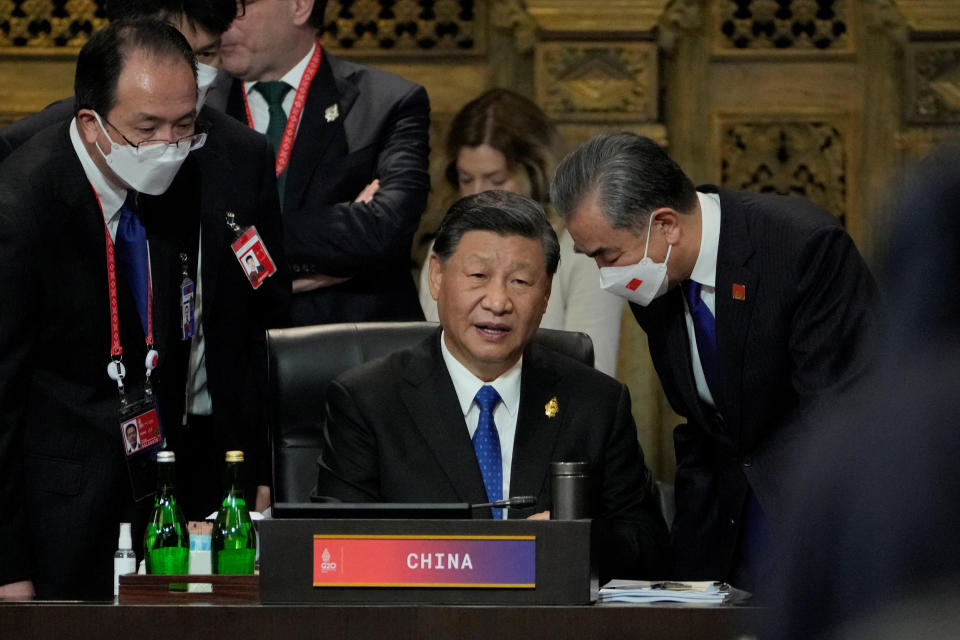 Chinese President Xi Jinping (pictured) speaks during the G20 leaders summit in Bali.