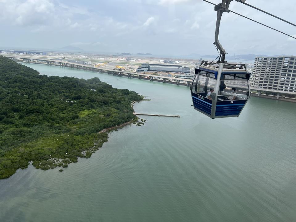 乘坐360可以高空欣賞東涌、機場及港珠澳大橋風景。