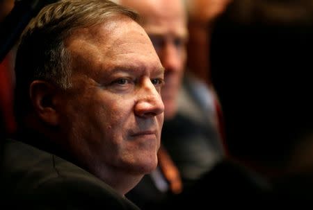 FILE PHOTO: U.S. Secretary of State Mike Pompeo participates in a meeting with U.S. President Donald Trump and members of congress in the Cabinet Room about immigration at the White House in Washington, D.C., U.S., June 20, 2018. REUTERS/Leah Millis/File Photo