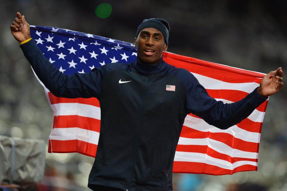 American high jumper Erik Kynard at the 2012 Olympics in London