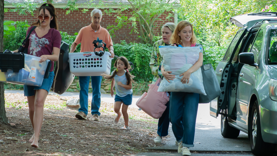 from l to r: Anna Camp, David Strathairn, Celia Weston and Jane Levy in A Little Prayer. (Photo: Courtesy of Sundance Institute)