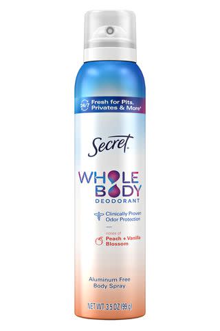 Secret whole body deodorant spray peach + vanilla blossom