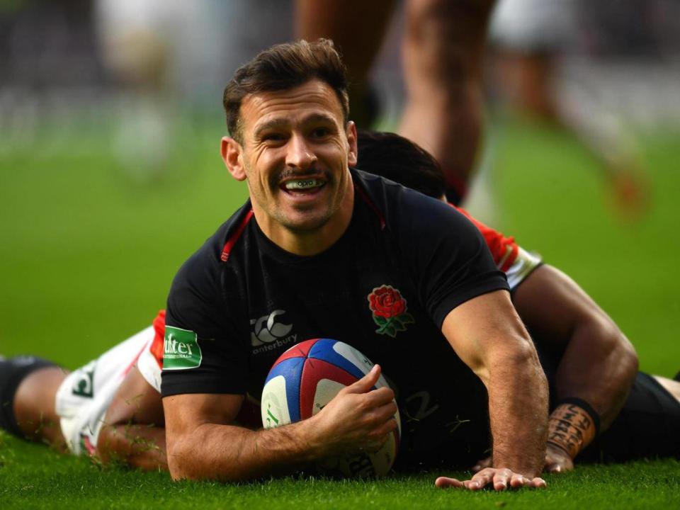 Danny Care dives over for England’s first try (Getty)