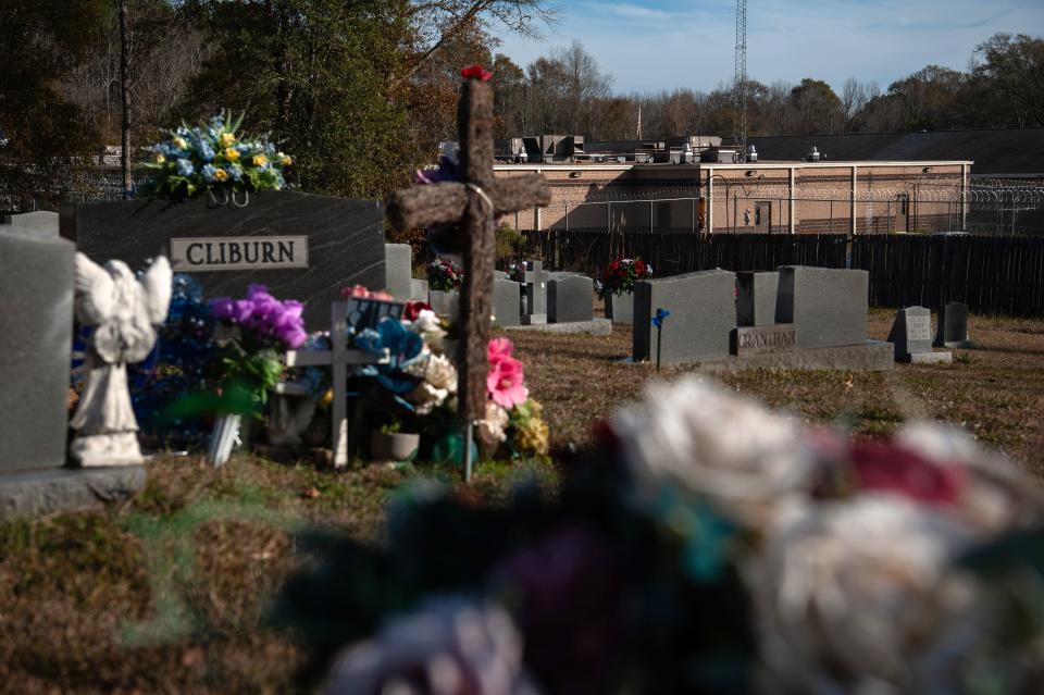 The Simpson County Jail remains next to a cemetery in Mendenhall on Dec. 20, 2023.