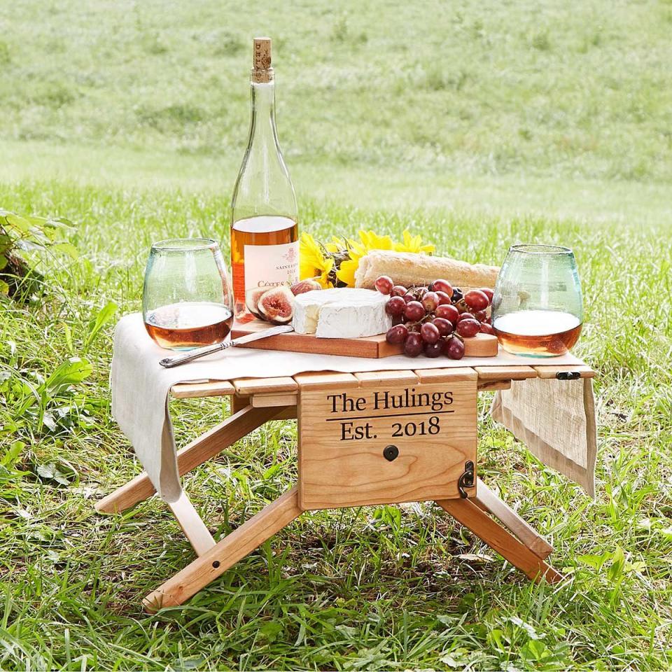 Personalized Picnic Wine Carrier