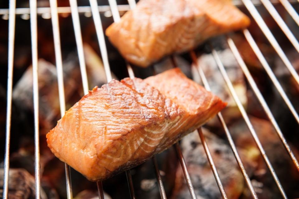 Grilled Salmon Steaks with Lime Butter