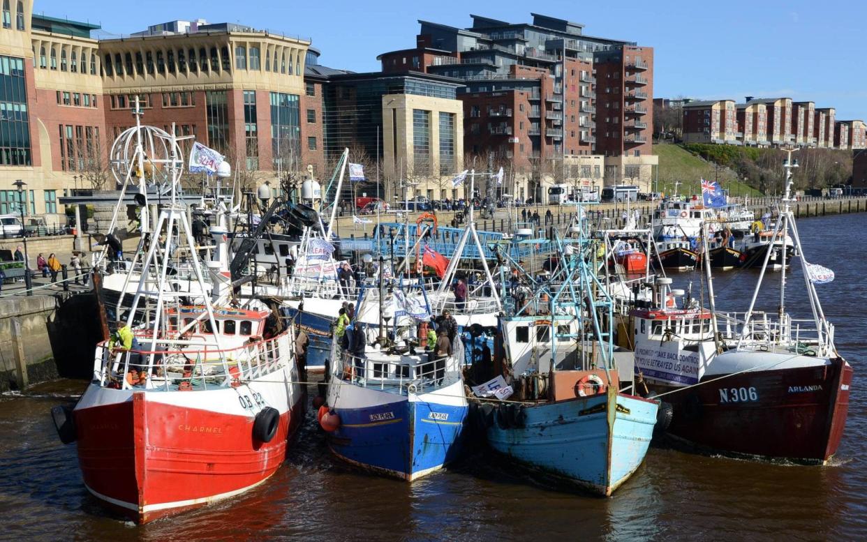 A flotilla of fishing vessels heading up the Tyne last year demonstrating in support of a No Deal Brexit - Raoul Dixon / NNP