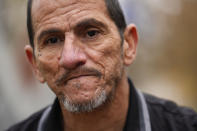 Marco Sanchez speaks during an interview after being released from the McCracken County Jail on Wednesday, Nov. 22, 2023, in Paducah, Ky. Sanchez risked his life to pull fellow employees from the debris of the Kentucky candle factory which was destroyed by a tornado in 2021 where he was on work release. (AP Photo/Jeff Roberson)