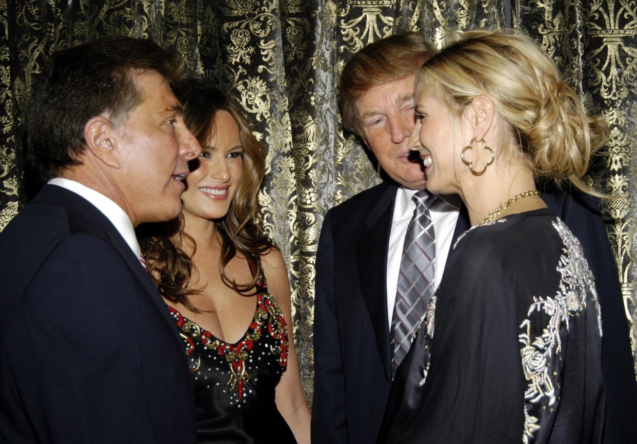 Steve Wynn, Melania Trump, Donald Trump and Heidi Klum at The Associates Committee of The Society of Memorial Sloan-Kettering Cancer Center's A WYNNING HAND at Sotheby's on May 17, 2006 in New York City. (Photo: Getty Images)