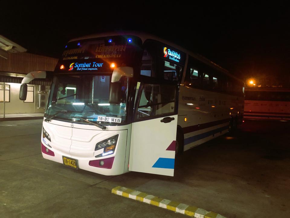 Thai bus at night